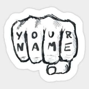 Right Handed Your Name Sticker